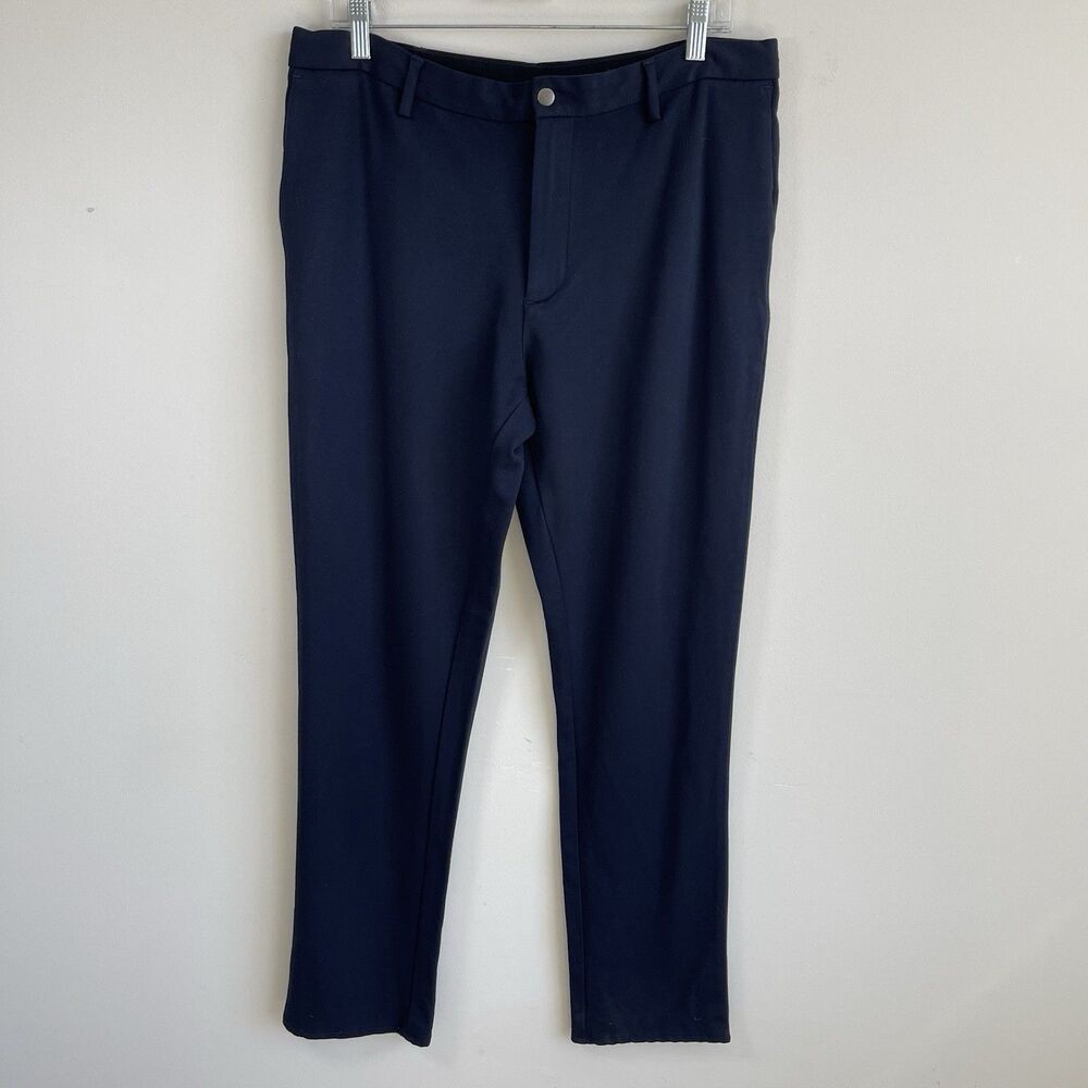 Ministry of Supply Stretch Knit Pants Mens 34 Navy Blue Tech Chino Drawstring